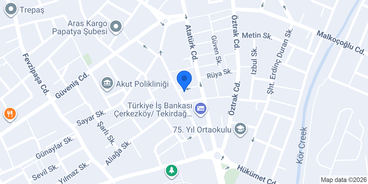 ÇERKEZKÖY ACİL ÇİLİNGİR konumu