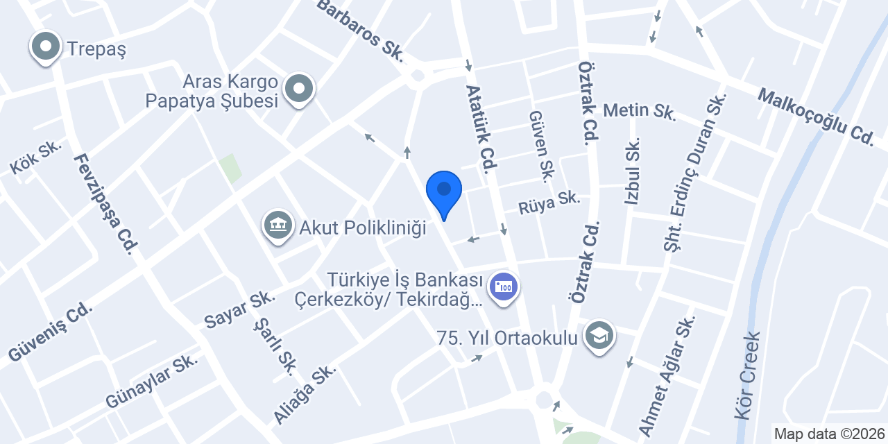 Çerkezköy Çilingir Anahtarcı konumu