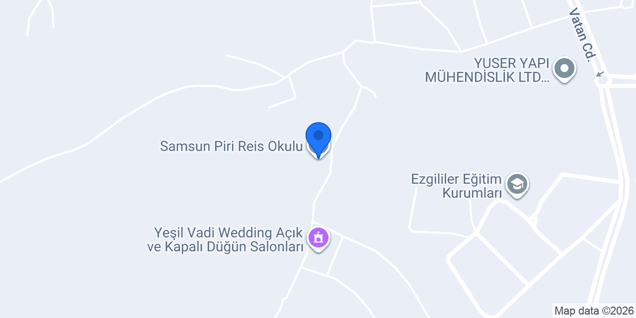 Samsun Piri Reis Okulu konumu