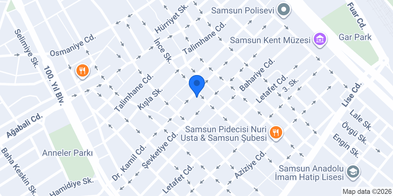 Samsun Çilingir 7/24 Anahtarcı Yaşar konumu