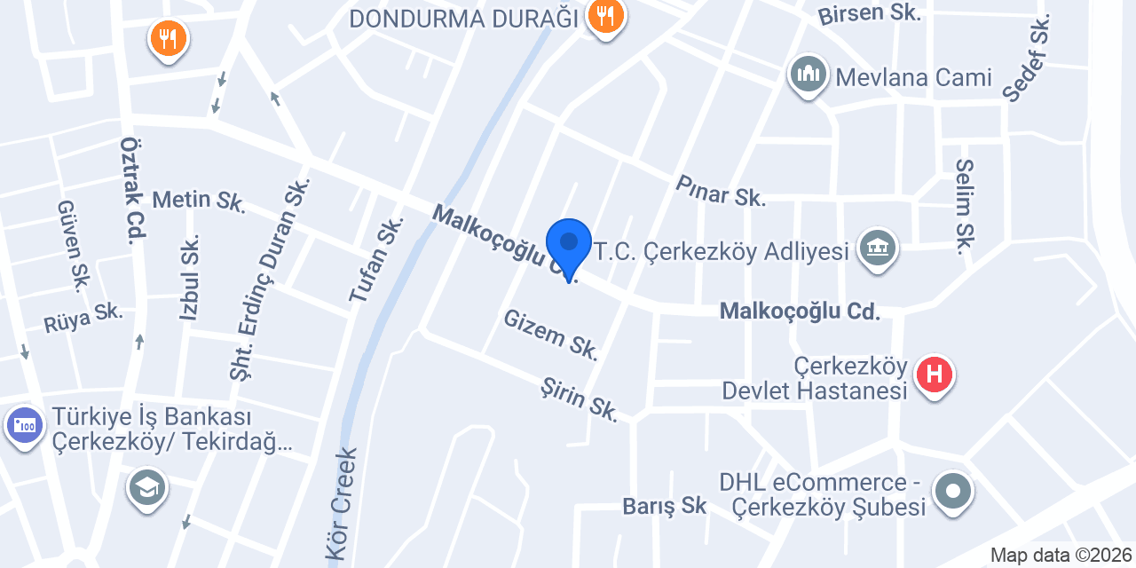 EVSER HALI MOBİLYA ÇERKEZKÖY konumu
