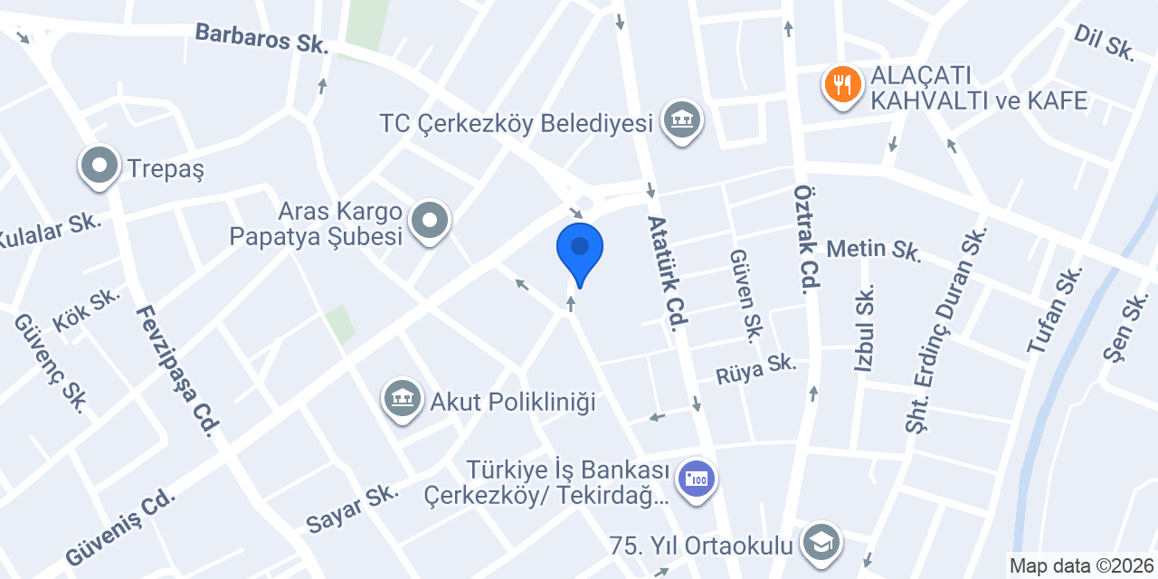 Ptt - Çerkezköy Şubesi konumu