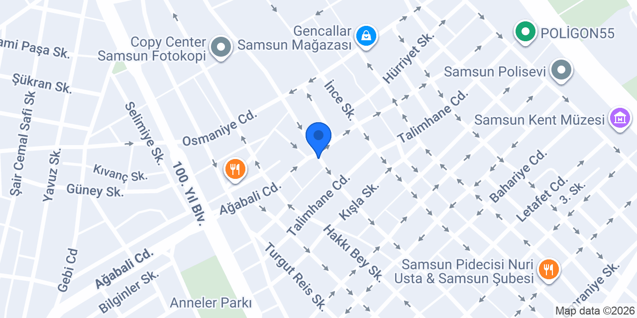 Dürümden Samsun konumu