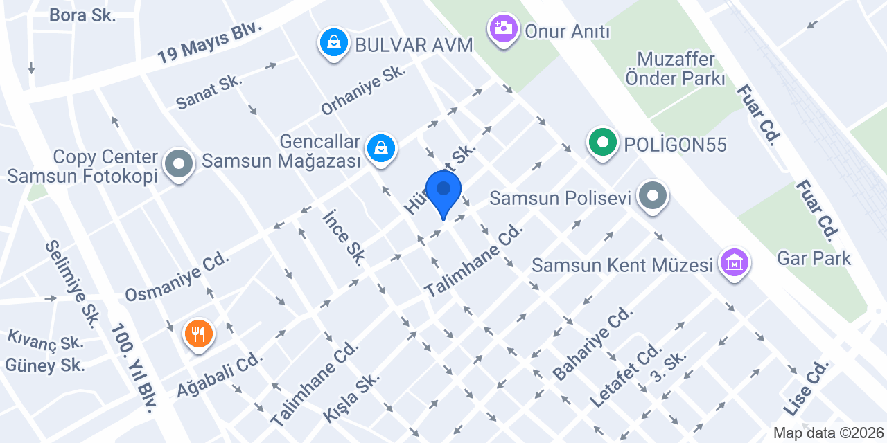 Samsun Terzi Güven Giyim konumu