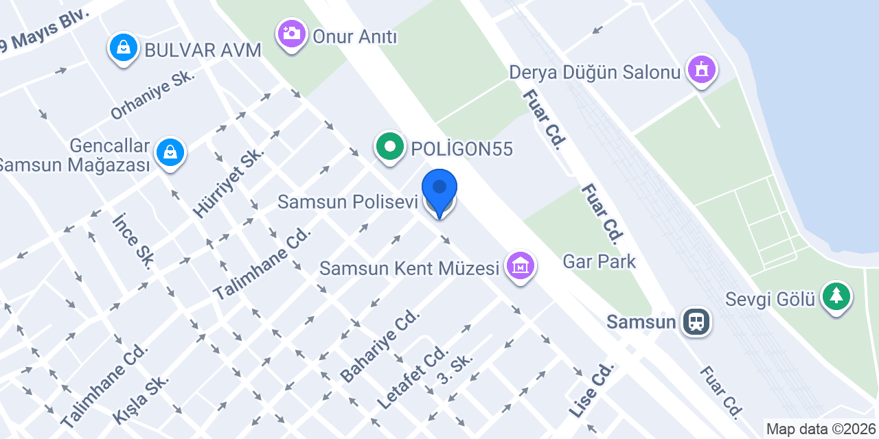 Samsun Polisevi konumu