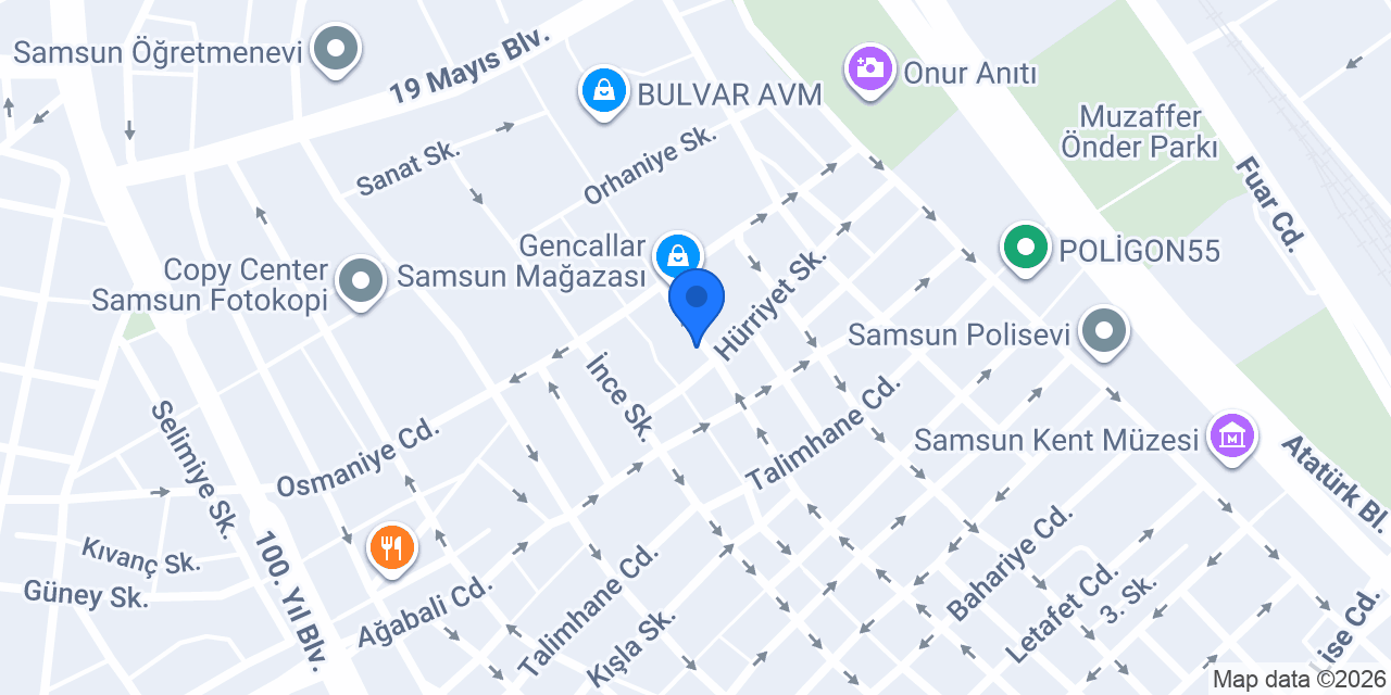 Samsun Hünkar Sofrası konumu