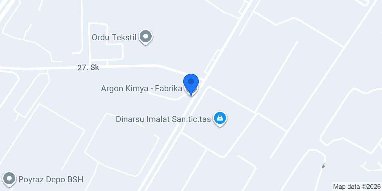 Argon Kimya - Fabrika konumu