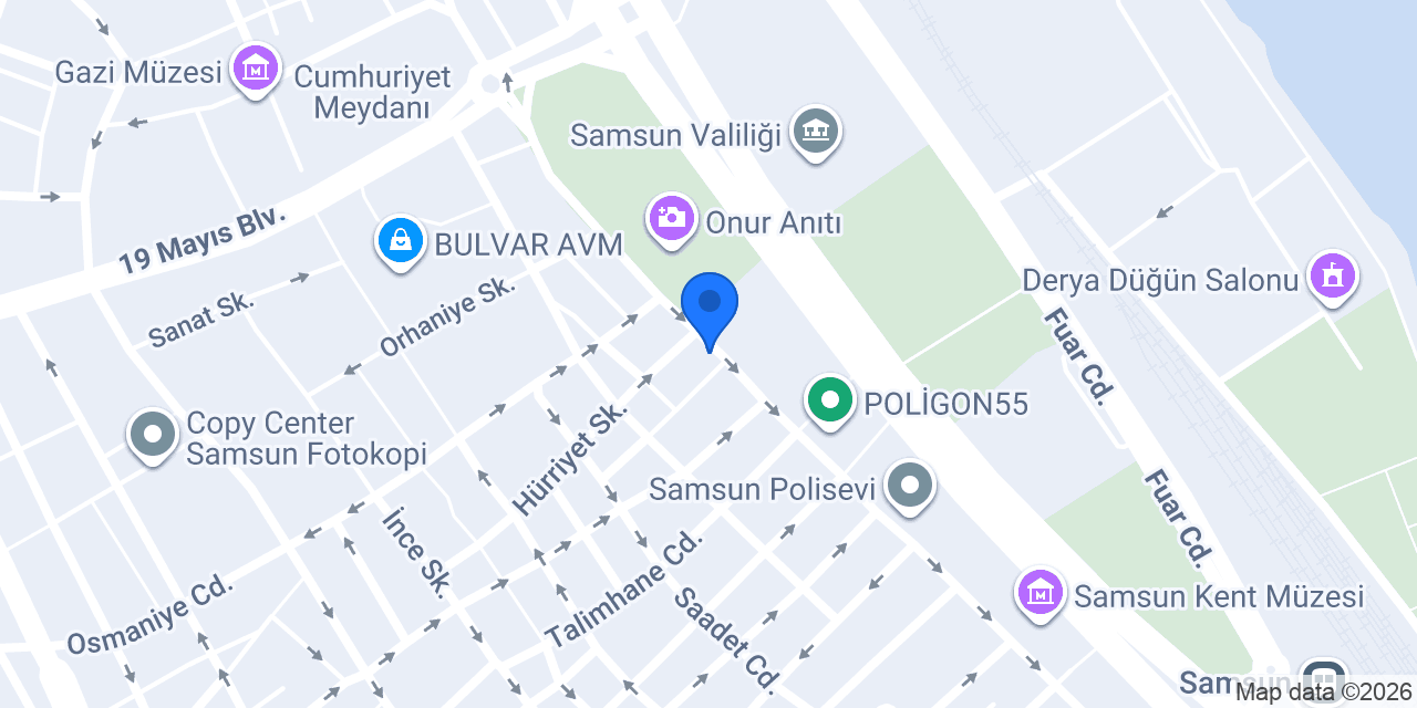 SAMSUN PARK OTEL konumu