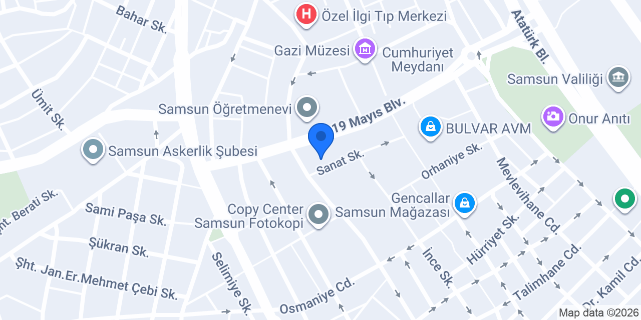 Özel Samsun SRC Kursu konumu