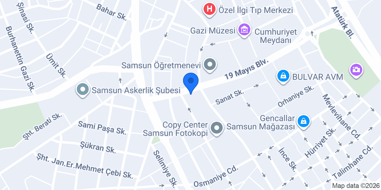 Sinpaş Yapı Tasarruf Sandığı Samsun İlkadım Şube konumu