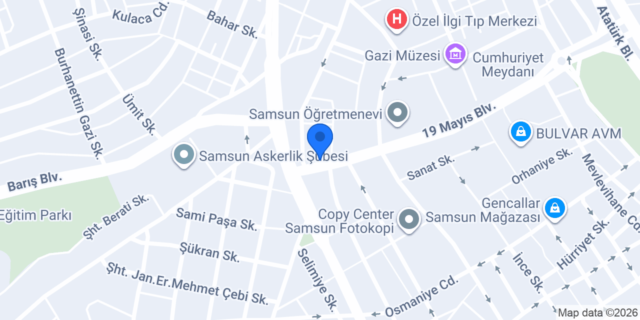 Stüdyo Samsun konumu