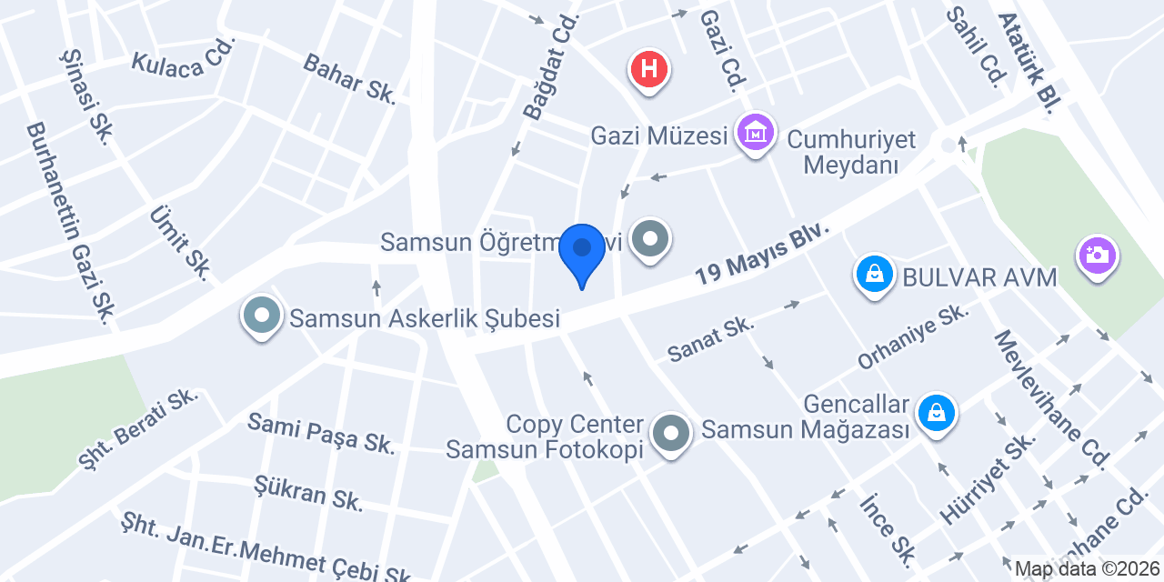 Nobel Tıp Kitabevi - Samsun Şubesi konumu