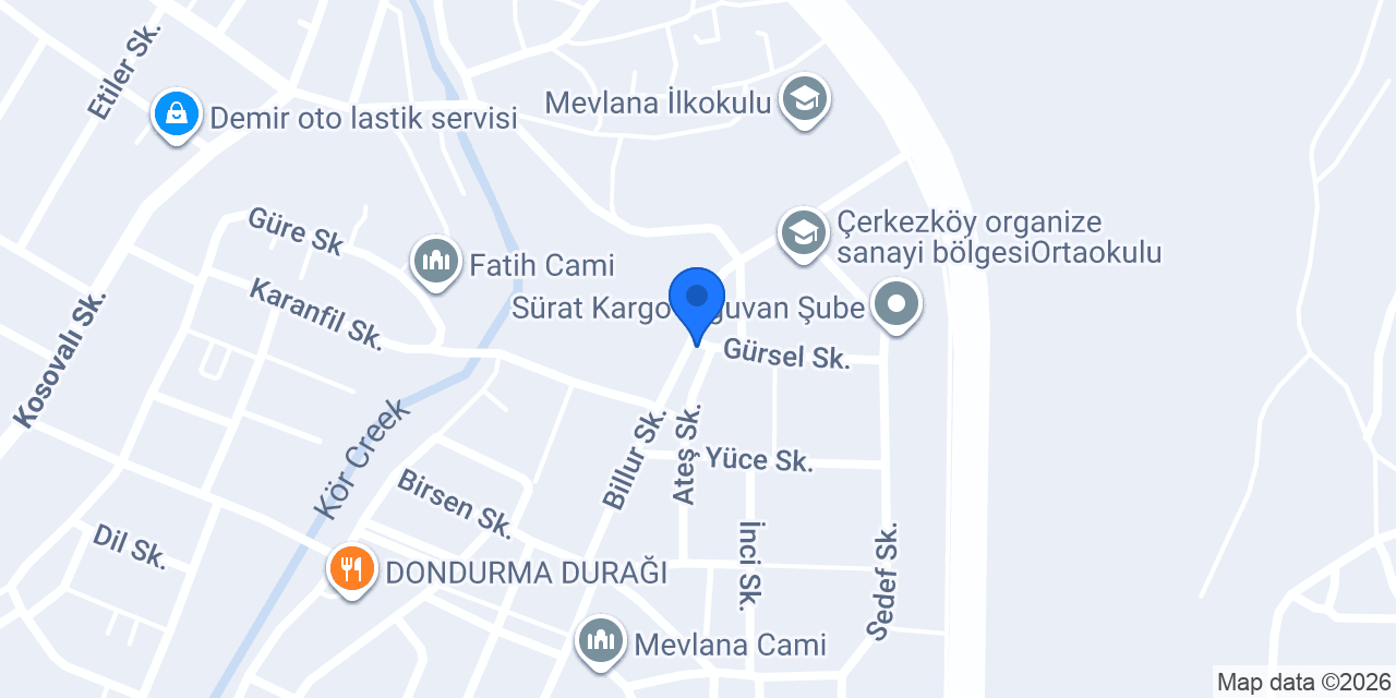 Çerkezköy Duşakabin konumu