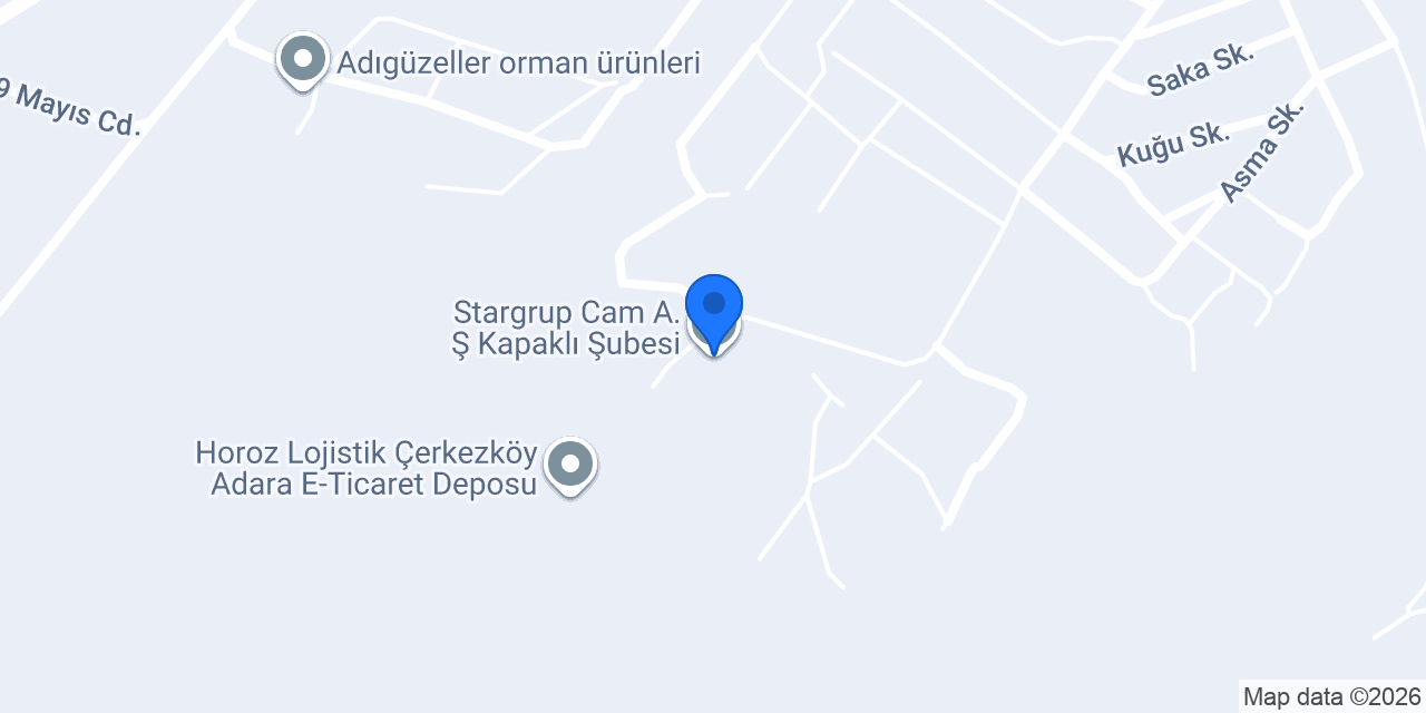Stargrup Cam A.Ş Kapaklı Şubesi konumu
