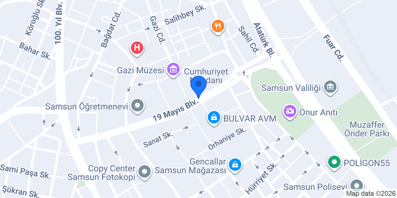 Samsun Boyacı Borma Yapı konumu