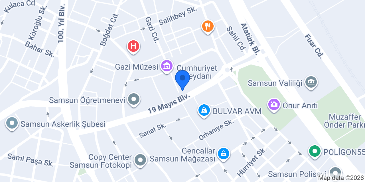 İstanbul Clinic Samsun konumu