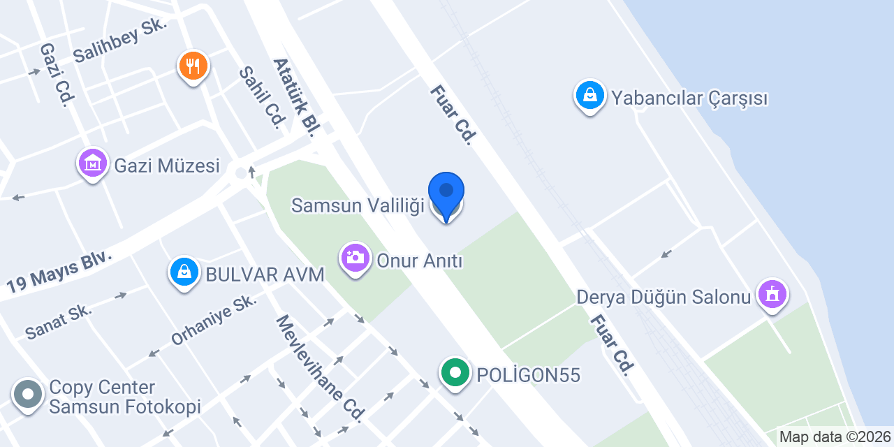 Samsun Valiliği konumu