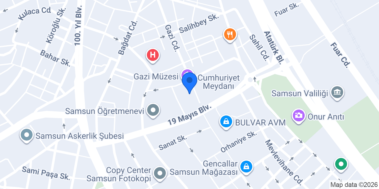 SAMSUN KONUŞMA CİHAZLARI konumu
