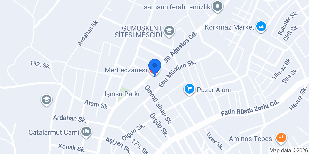 Mert eczanesi konumu