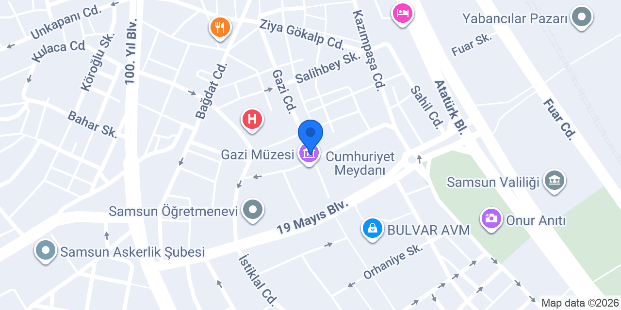 Halkbank Samsun Şubesi konumu