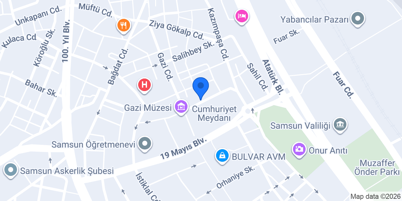 Sigortamoffice Samsun Şb konumu