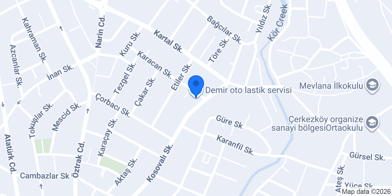 Demir oto lastik servisi konumu