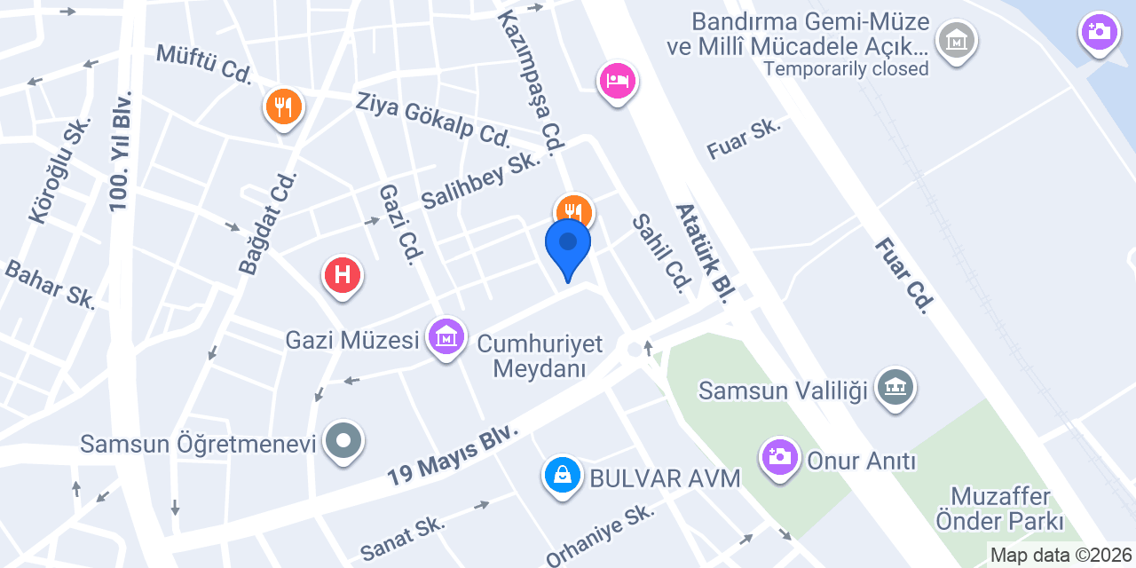 TEB Samsun Şubesi konumu