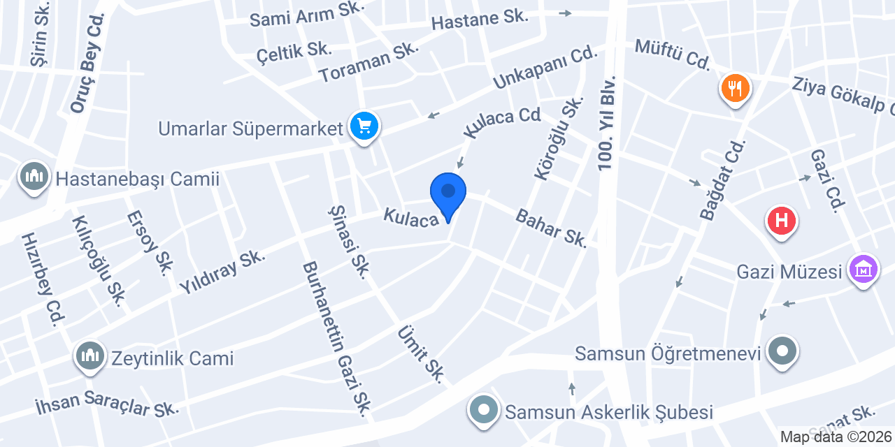 Samsun Tesisat konumu
