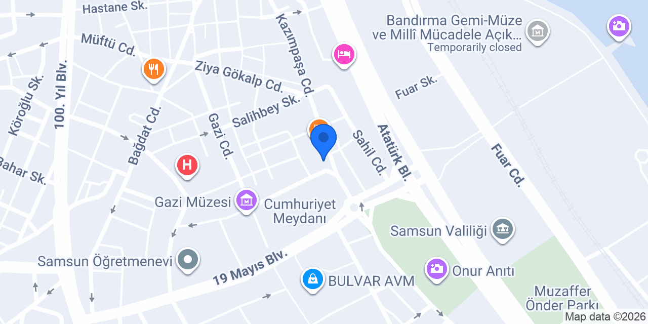 Denizbank-Samsun Şubesi konumu