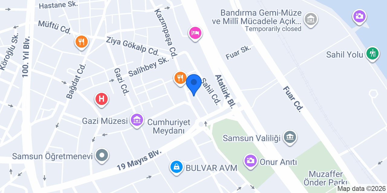 Ziraat Katılım Samsun Şubesi konumu
