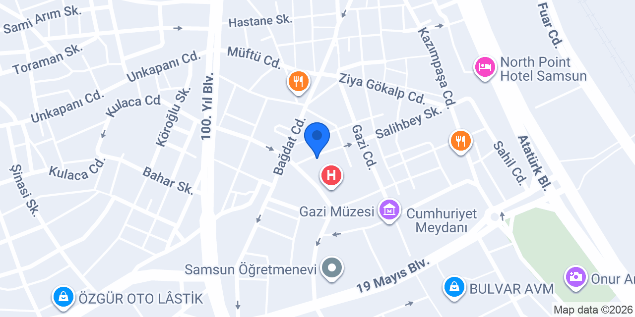 Evteks Samsun konumu