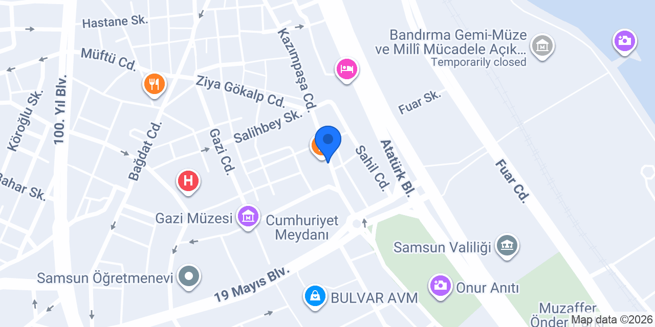 Vakıf Katılım Samsun Şubesi konumu
