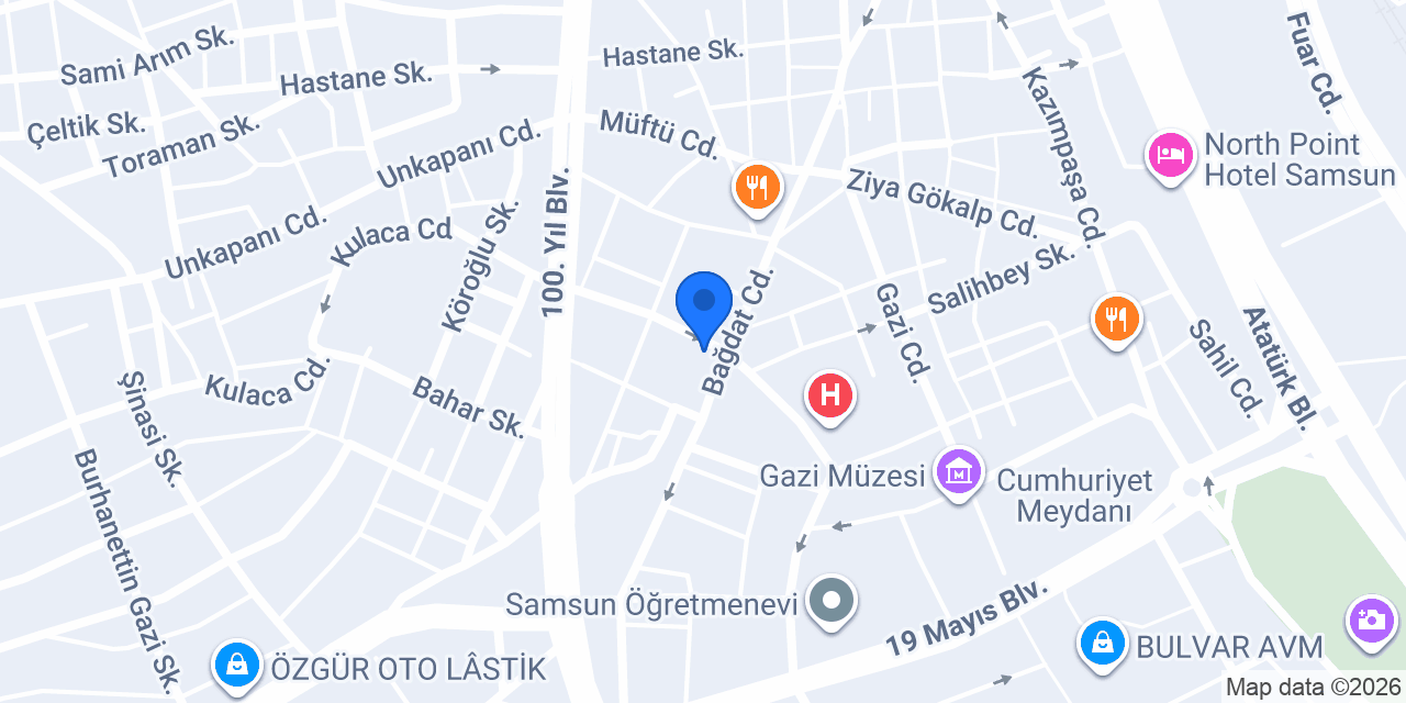 GÜMÜŞ SAMSUN ATÖLYE konumu