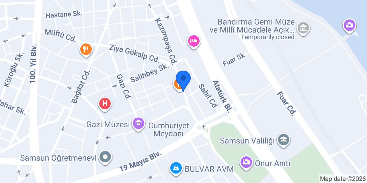 Dünya Katılım Bankası Samsun Şubesi konumu