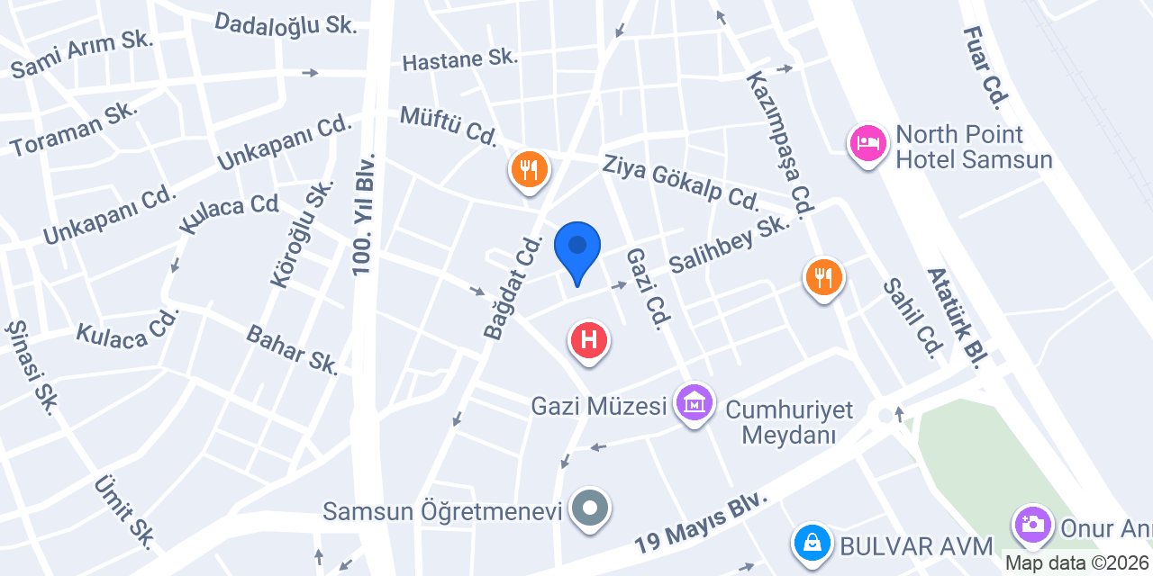 19 Mayıs Sürücü Kursu konumu
