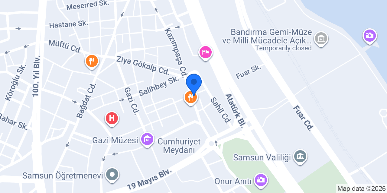 Eminevim Samsun Şube konumu