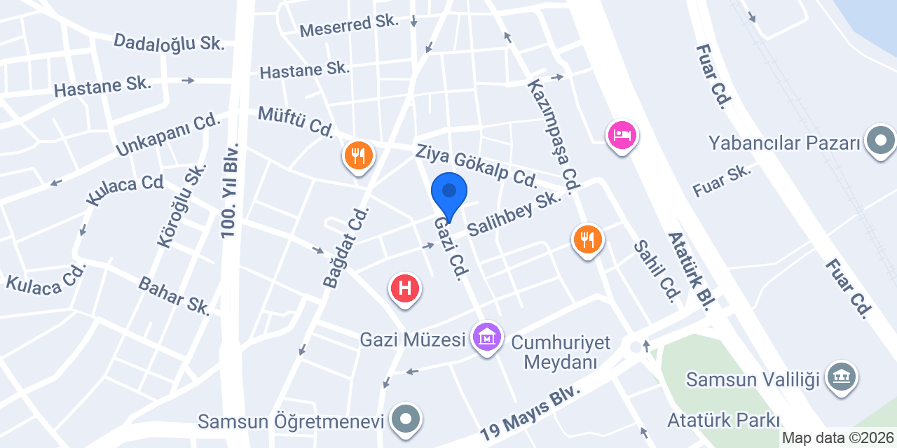 Yapı Kredi - Samsun Şubesi konumu