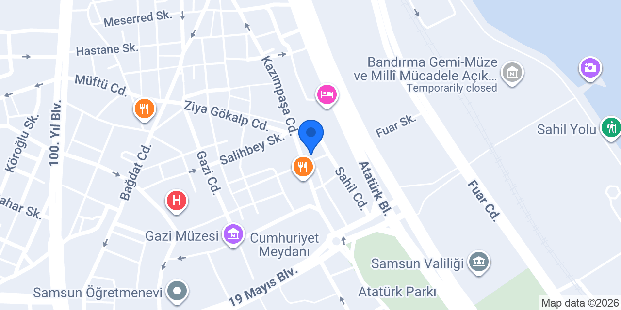 Kuveyt Türk Samsun Şubesi konumu