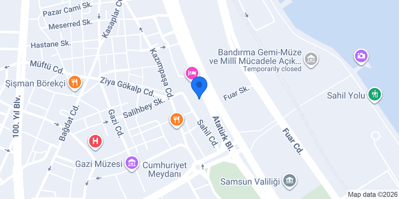 Samsun Defterdarlığı konumu