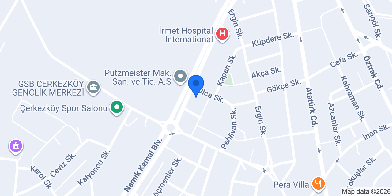 Hera Otel Çerkezköy konumu