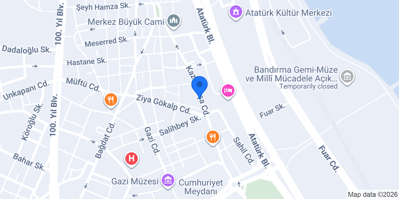 Ptt - Samsun Şb. konumu