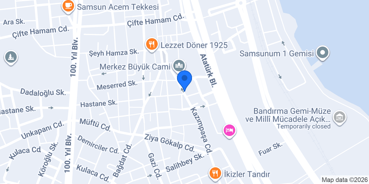 Anadolubank Samsun Şubesi konumu