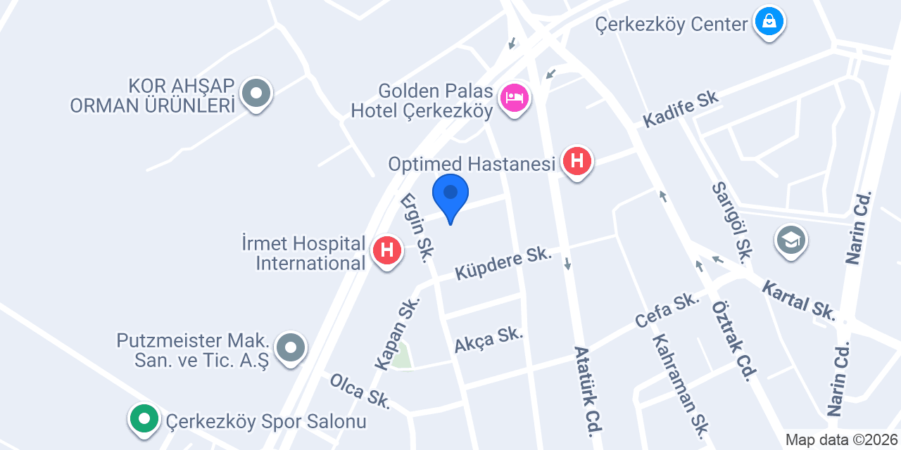 Çerkezköy terzi konumu