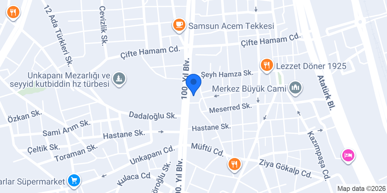 Hançerli Aile Sağlık Merkezi konumu