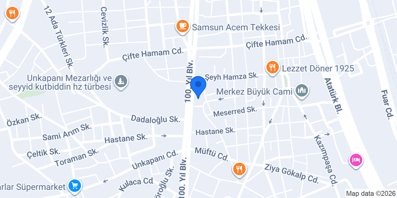 Yapı Tek Mühendislik Samsun konumu