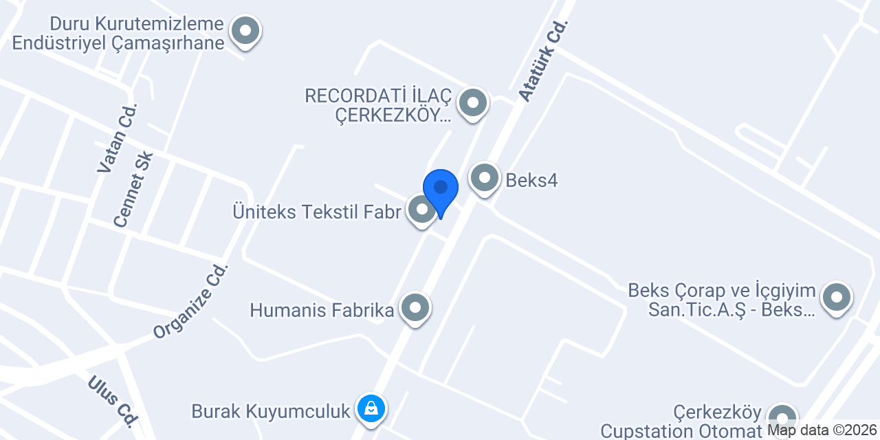 Akar İplik Fabrika konumu