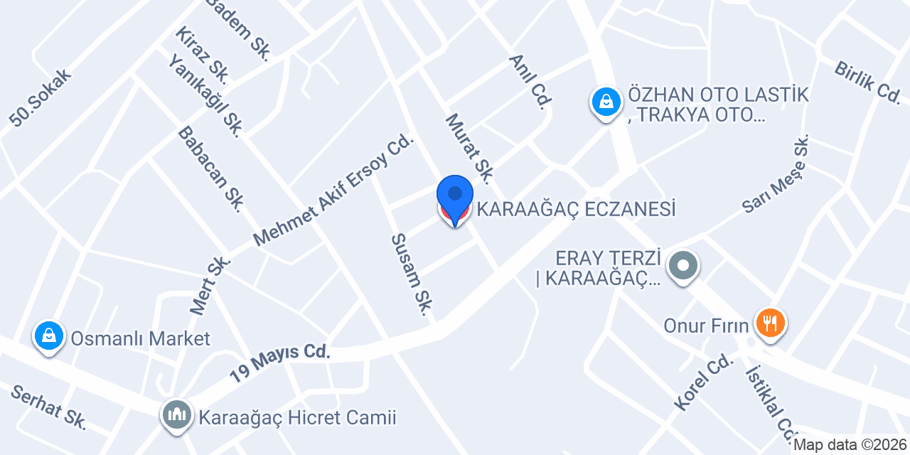 KARAAĞAÇ ECZANESİ konumu