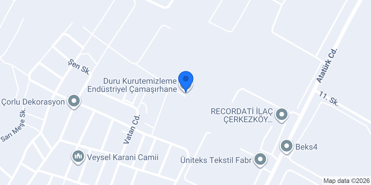 Duru Kurutemizleme Endüstriyel Çamaşırhane konumu