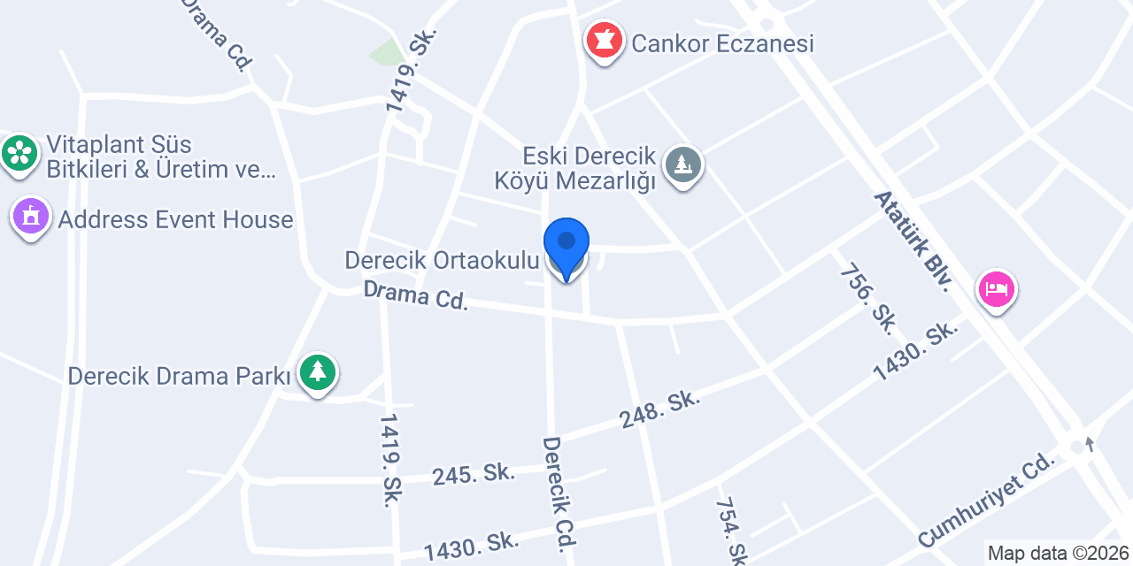 Derecik Ortaokulu konumu