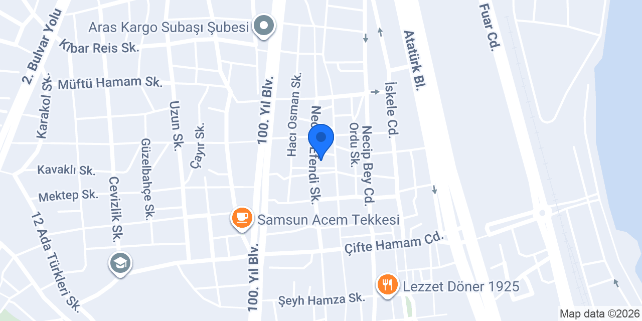 SAMSUN AKAR İLAÇLAMA konumu